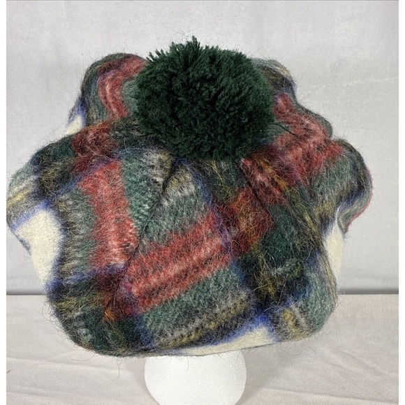 Browns of Bermuda‎ Wool Mohair Red Blue Tartan Plaid Cap Hat Made in Scottland main image 5